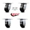 Service Caster 4 Inch Rubber on Steel Caster Set with Roller Bearing 2 Swivel Lock and 2 Rigid SCC-35S420-RSR-BSL-2-R-2 - alternate 4